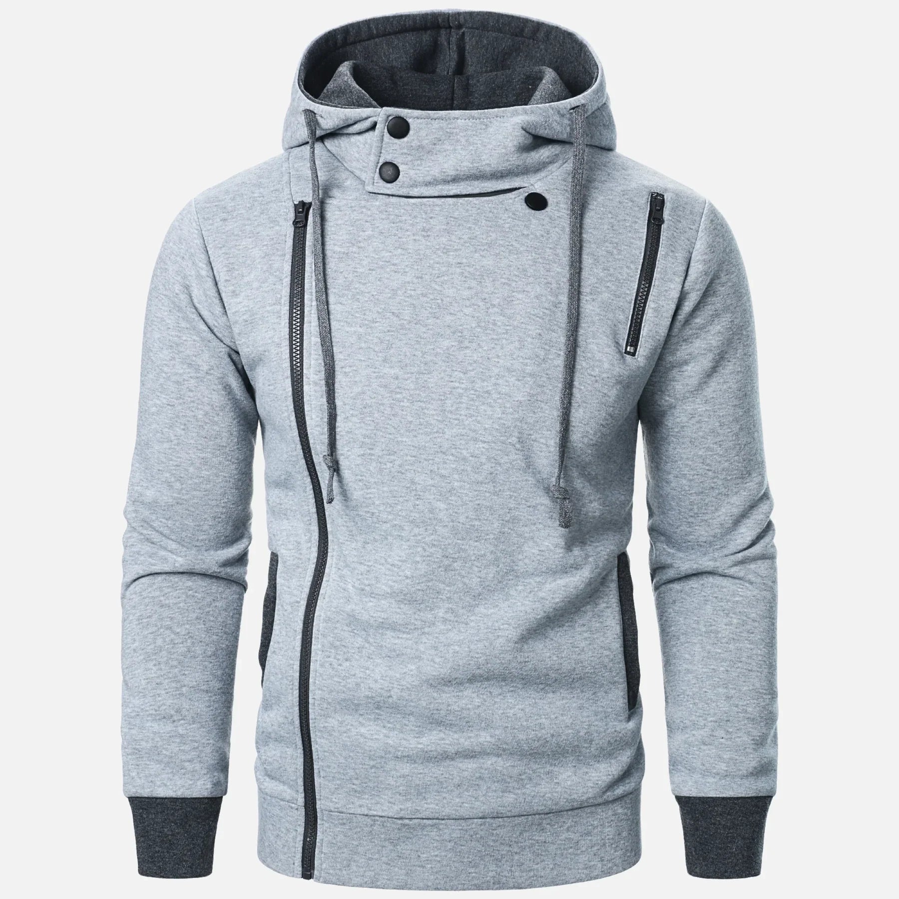 Riverton Asymmetric Zip Hoodie - Black