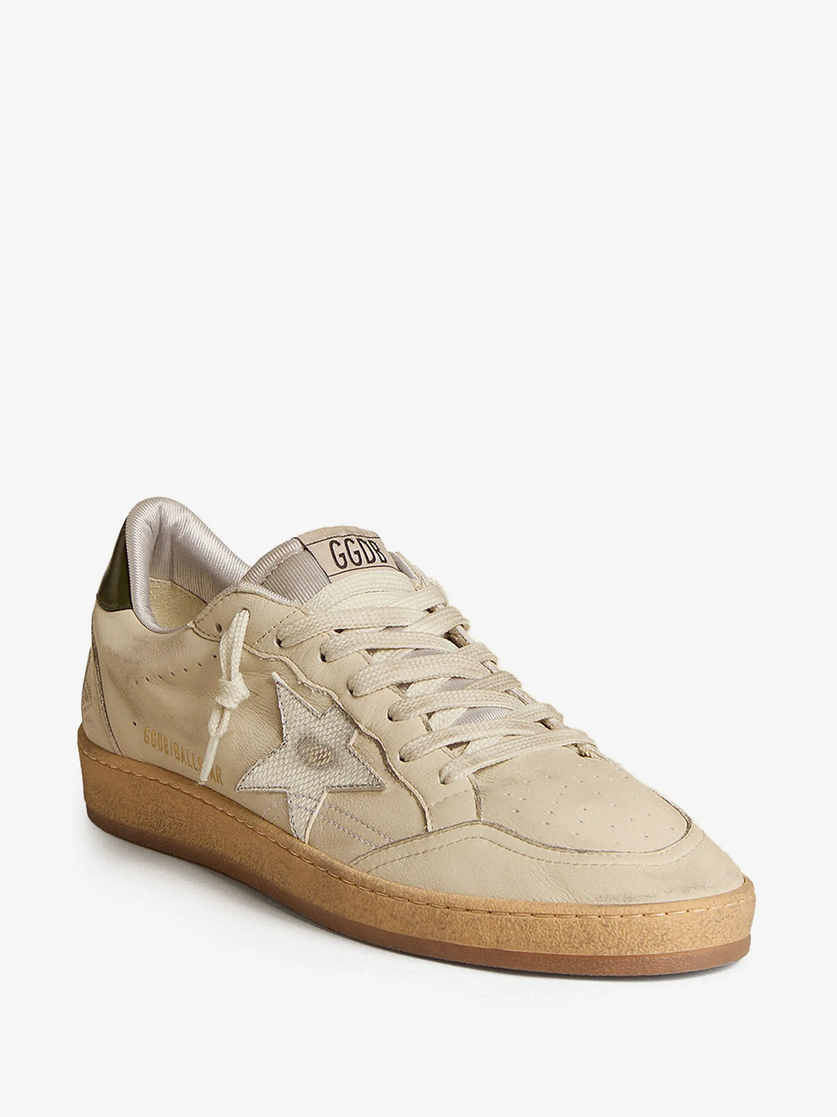 Ball Star Leather Sneakers - Green/Gold - side view