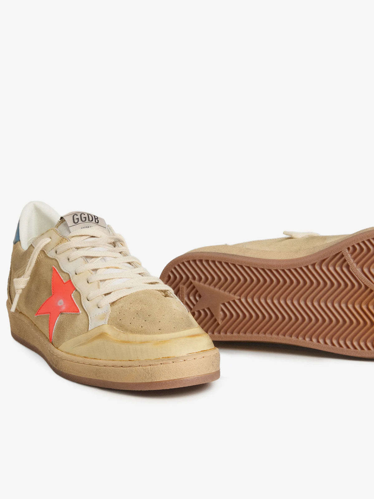 Ball Star Nappa Leather Suede Sneakers - Gold - back view