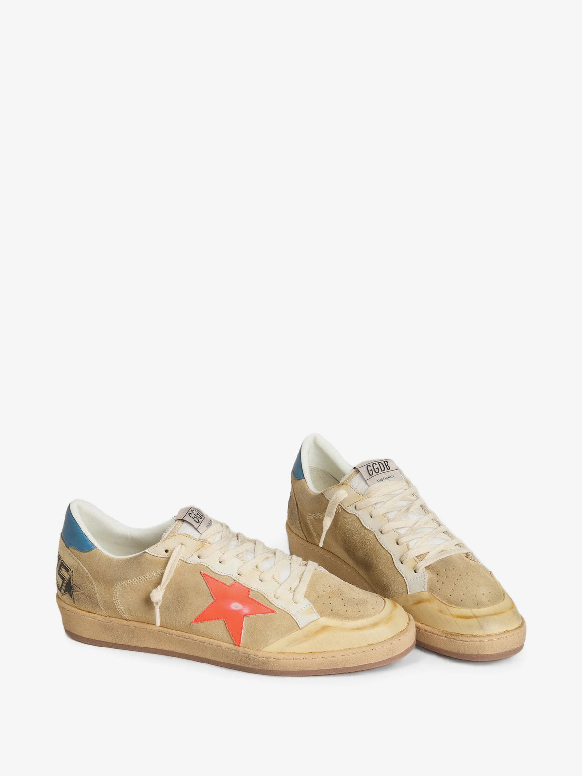 Ball Star Nappa Leather Suede Sneakers - Gold - side view