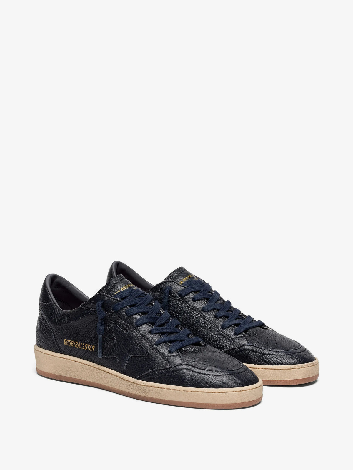 Ball Star Leather Sneakers - Navy Blue - side view
