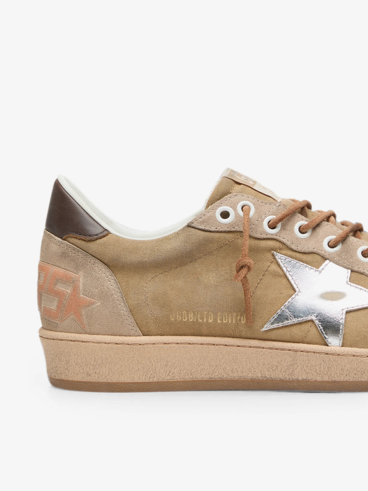 Ball Star Leather Wool Sneakers - Brown/Cream - back view