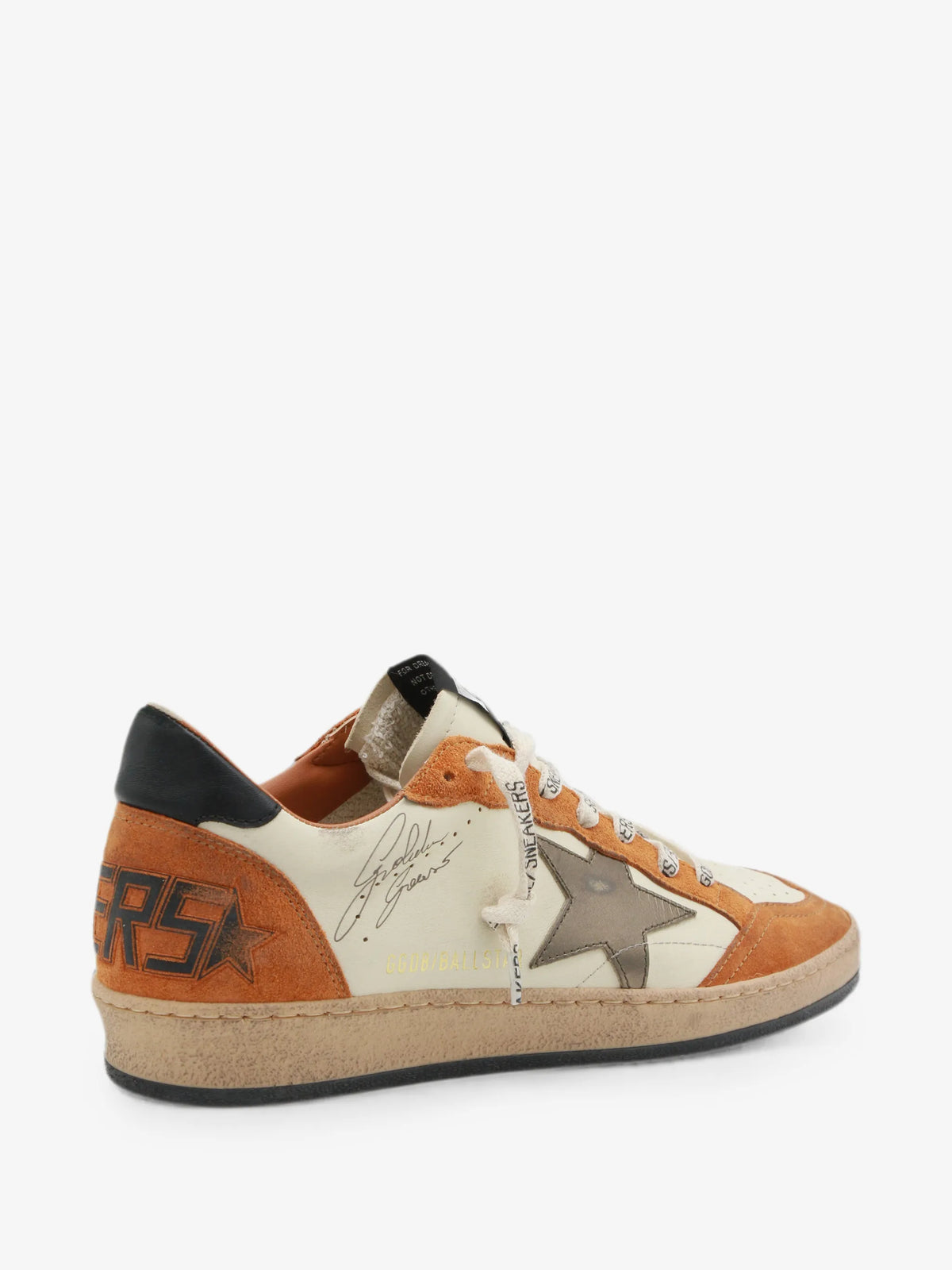 Ball Star Leather Distressed Sneakers - side view