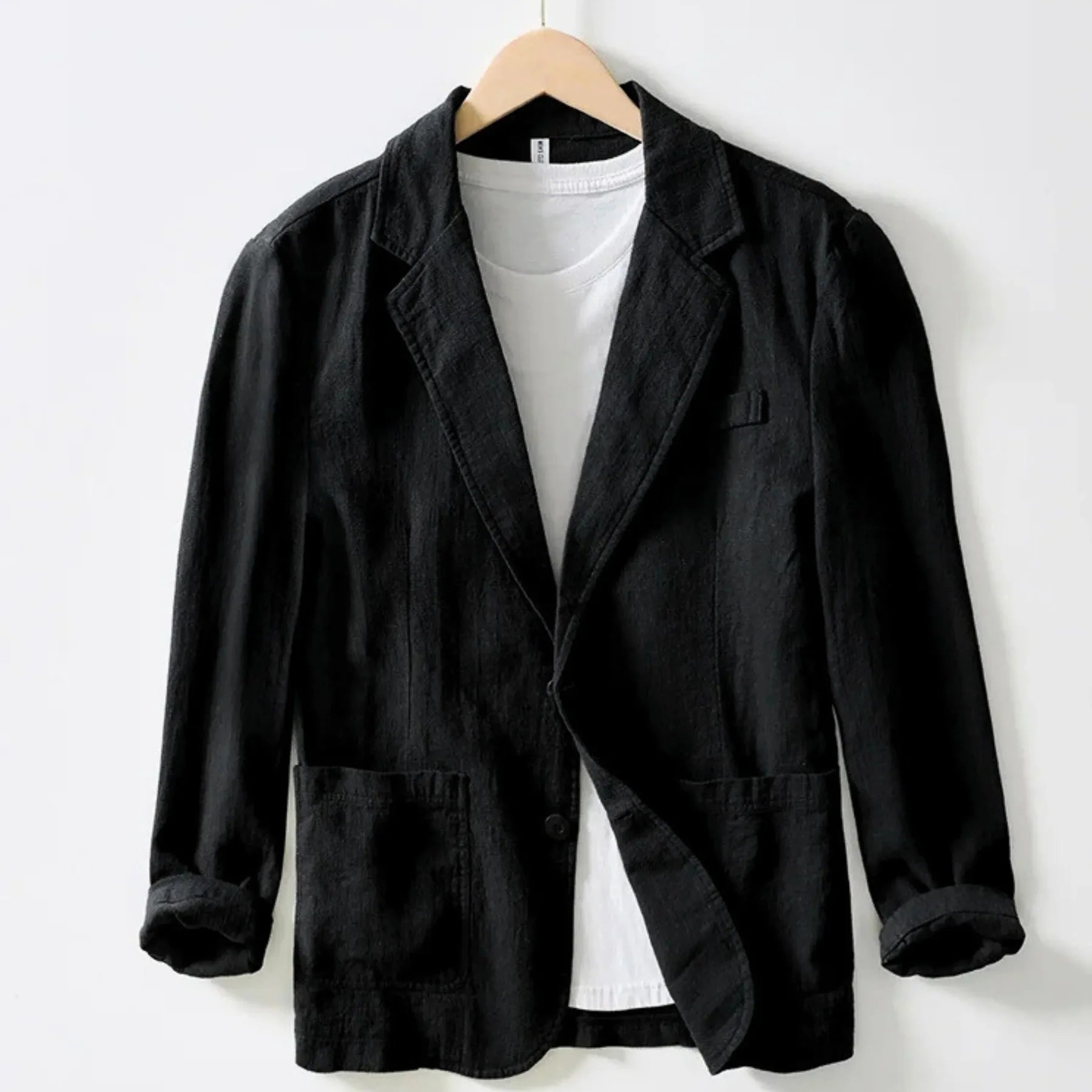 Westport Cotton-Linen Slim Blazer - Black