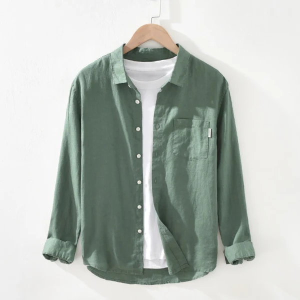 Harbor Linen Long-Sleeve Shirt - Dark green