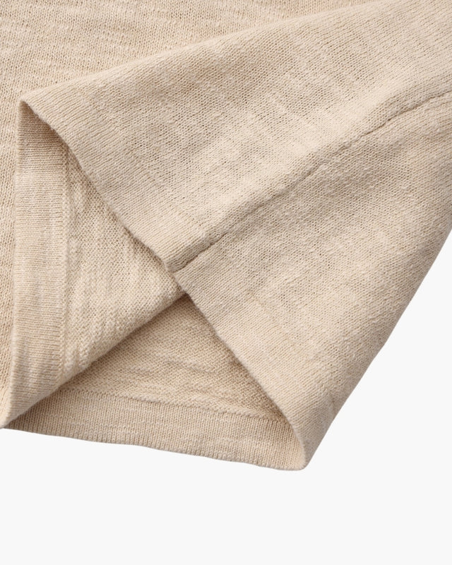 Linen-Cotton Essential Crewneck - Beige