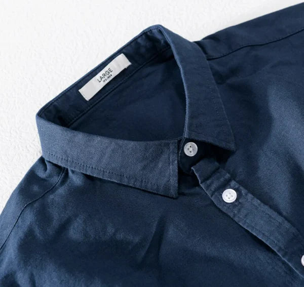 Coastal Breeze Linen - Navy Blue Shirt + White Linen Shorts Set
