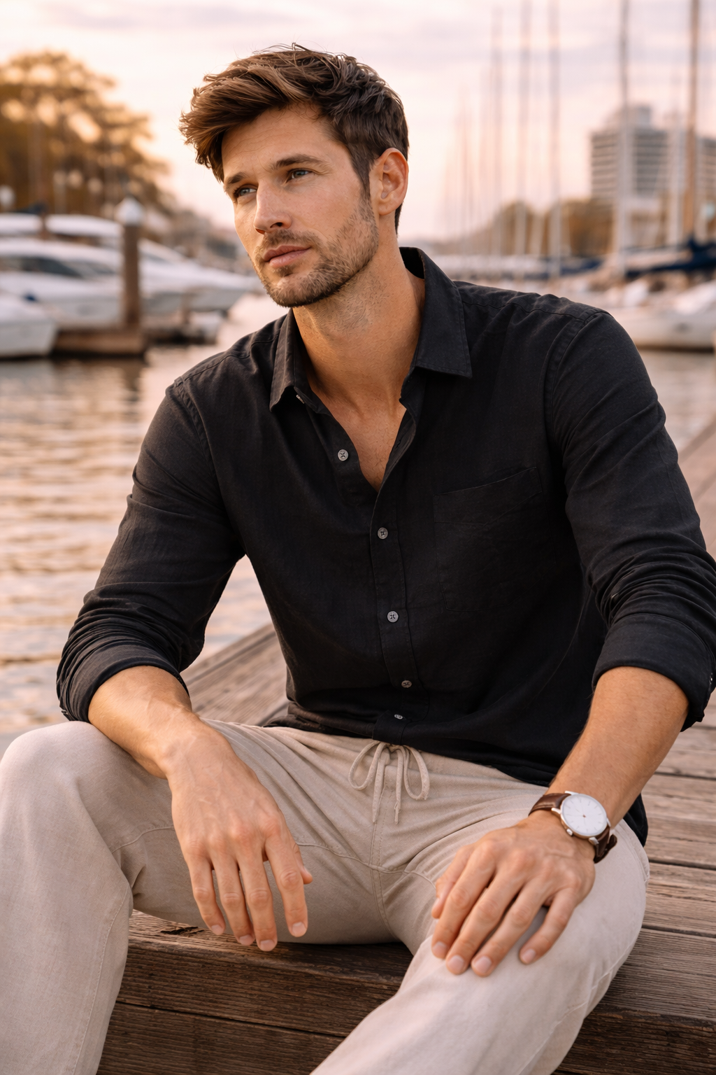 Linen Breeze Shirt - Black