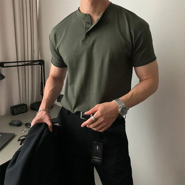Regal Henley Polo - GREEN