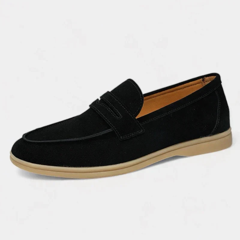 Old Money Suede Loafers - BLACK