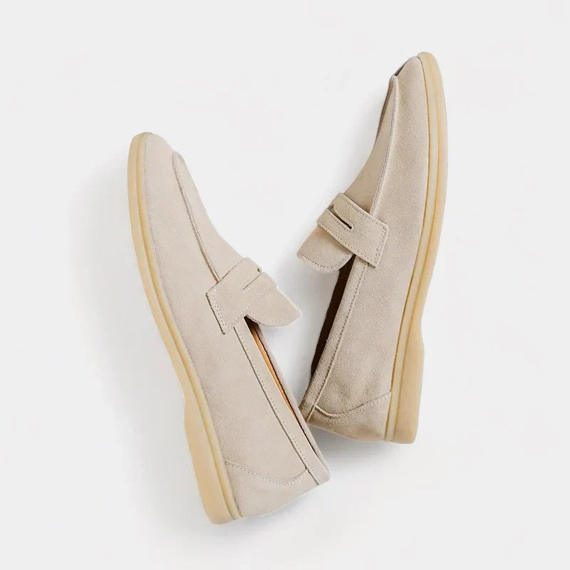 Old Money Suede Loafers - BEIGE