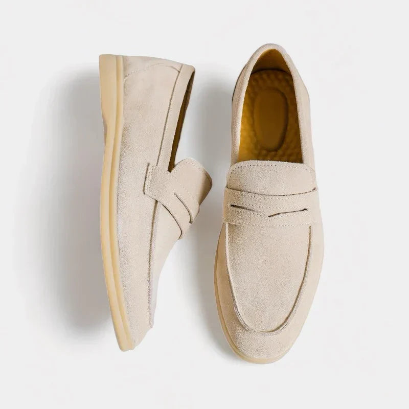 Old Money Suede Loafers - BEIGE