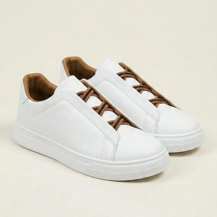 Ridgeway Leather Slip-On Sneakers - White