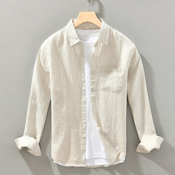 Harbor Linen Long-Sleeve Shirt - Beige