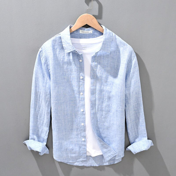 Harbor Linen Long-Sleeve Shirt - Ice Blue