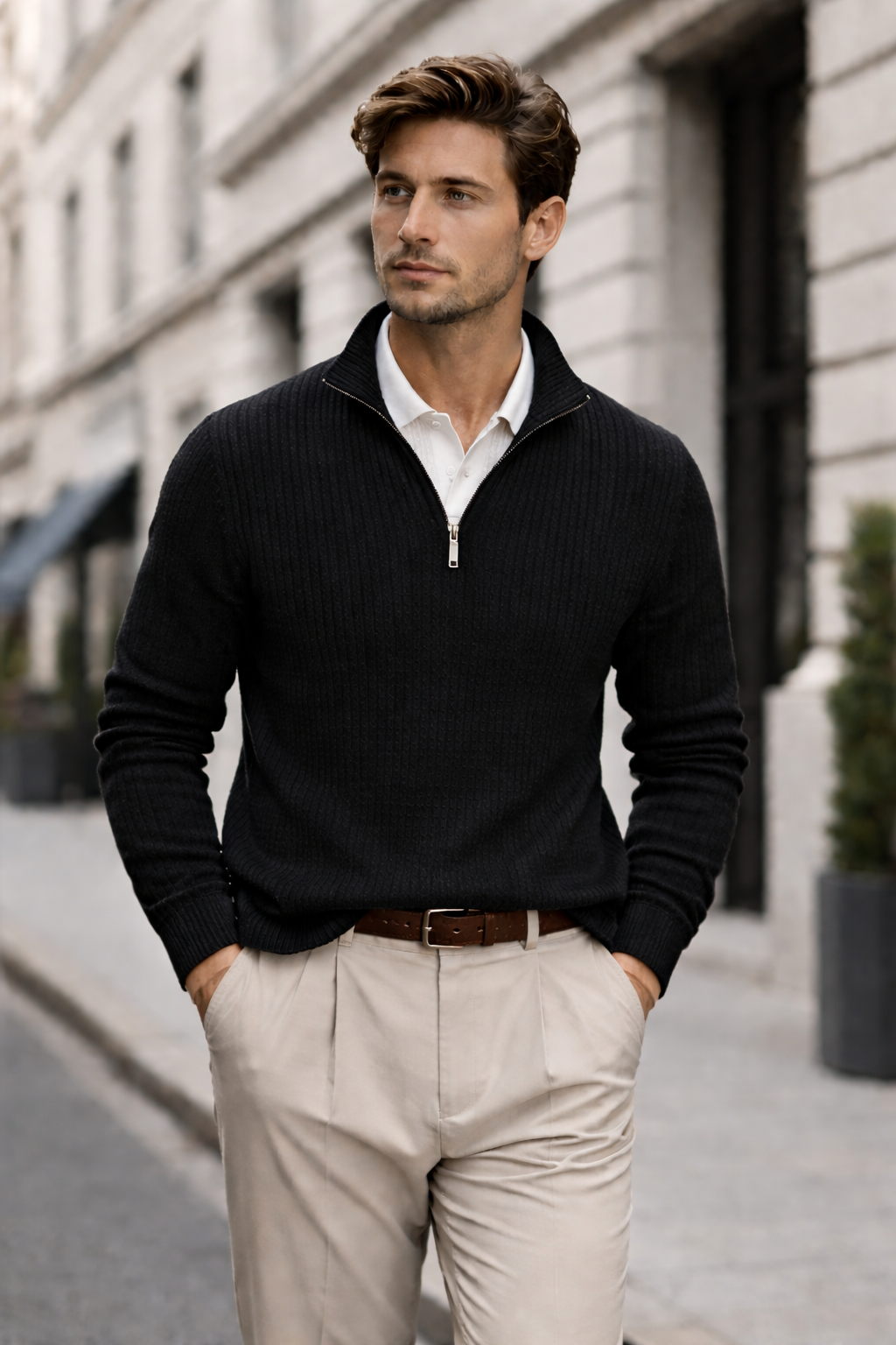 Essential Knit Combo (Half-Zip & Polo)