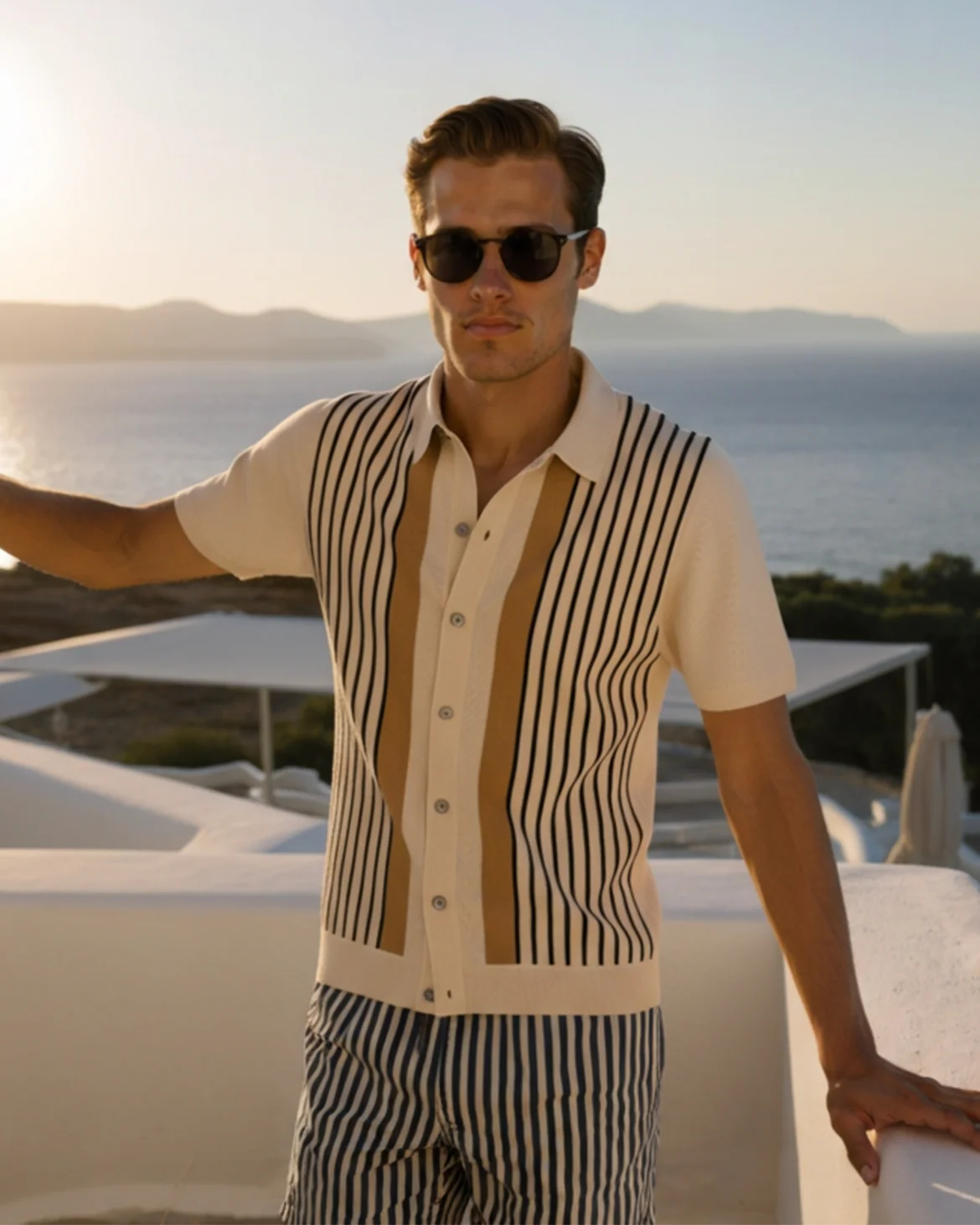 Classic Stripe Knit Polo