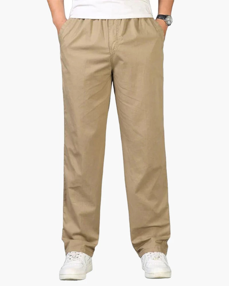 Relaxed Drawstring Trousers - Beige