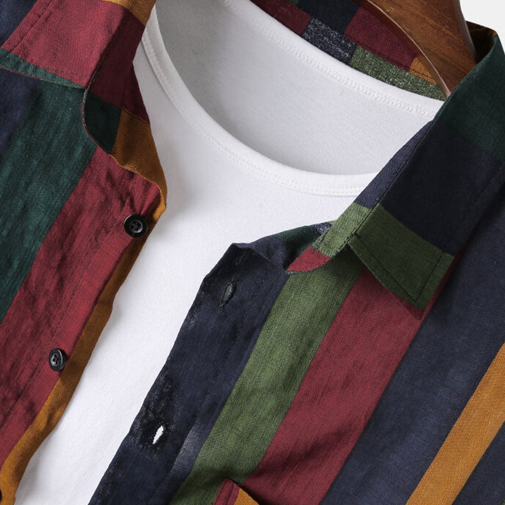 Riviera Stripe Linen Shirt - Multi-Color