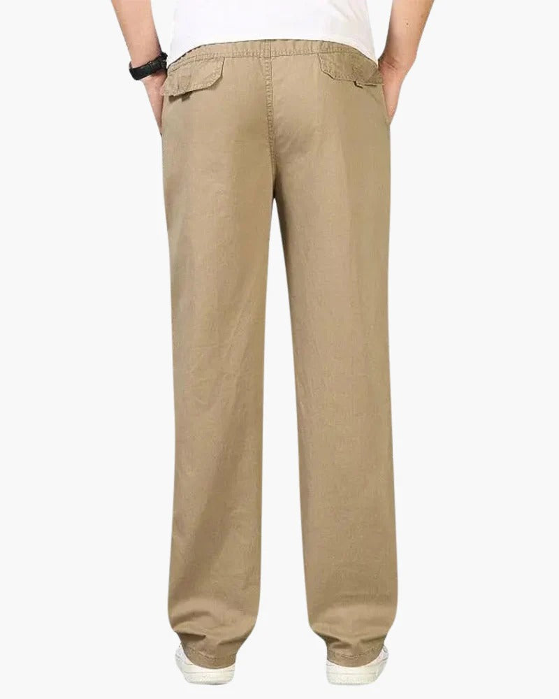 Relaxed Drawstring Trousers - Beige
