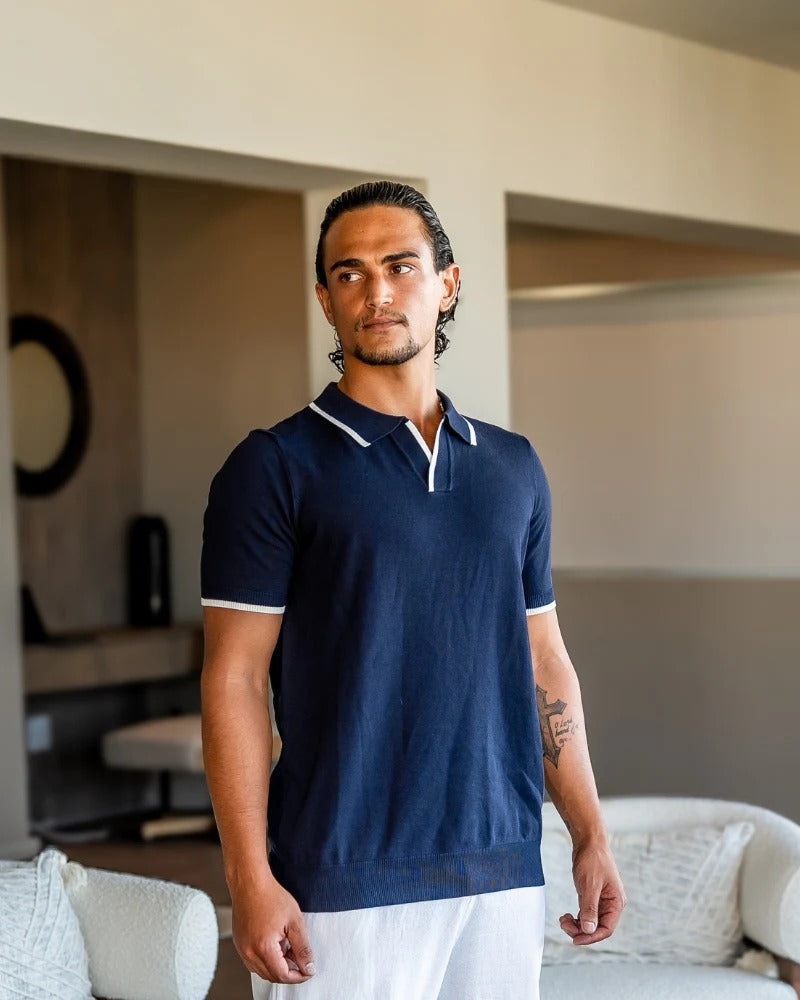 Riviera Knit Polo - Navy