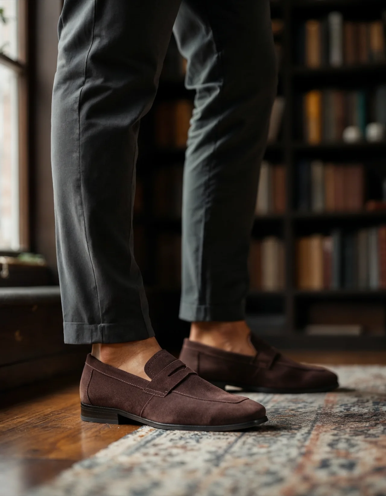 Suede Classic Loafers – Brown