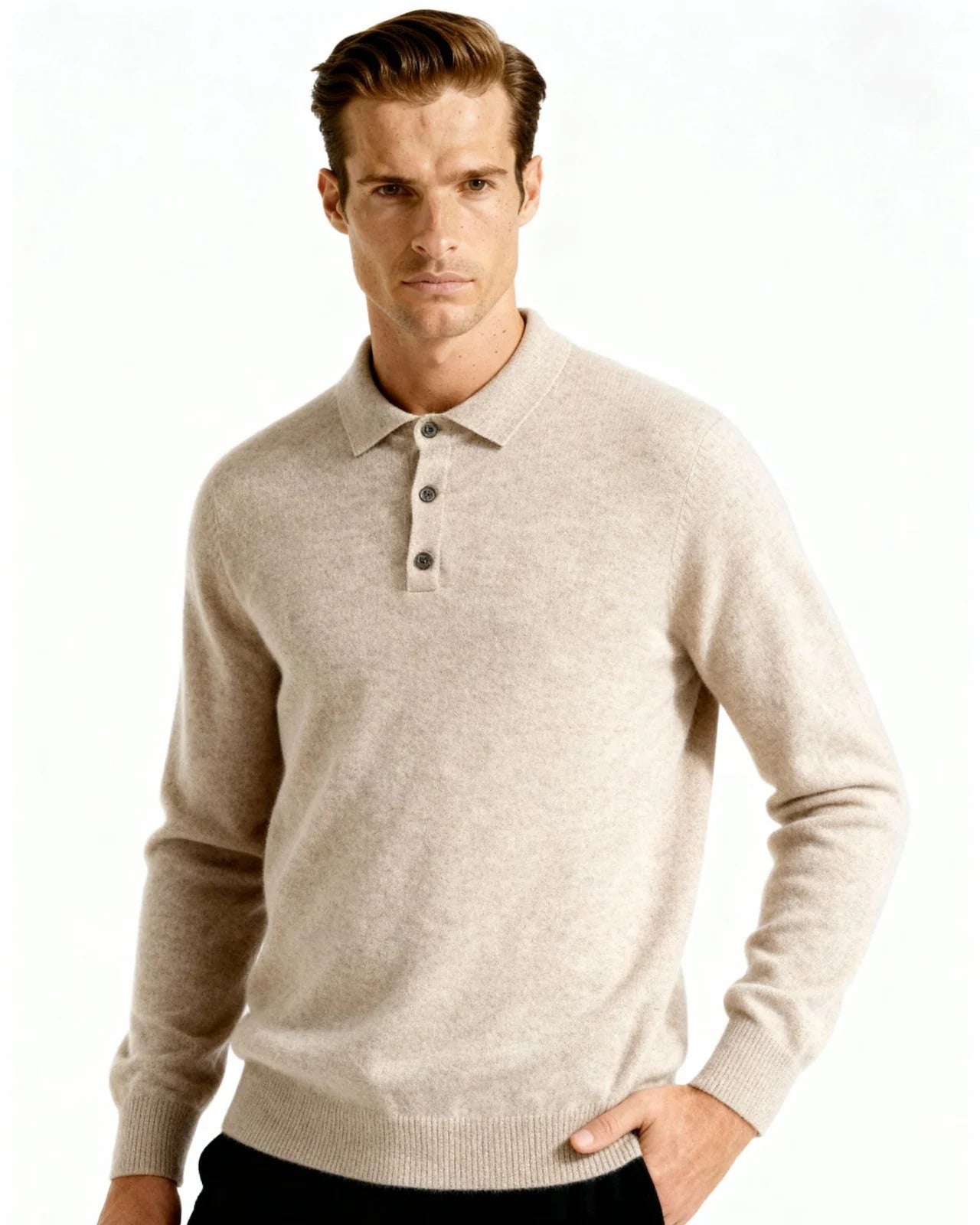 Cashmere Polo & Suede Loafers Set