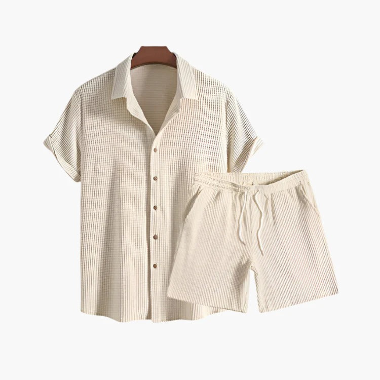Riviera Waffle Cotton Set - Beige