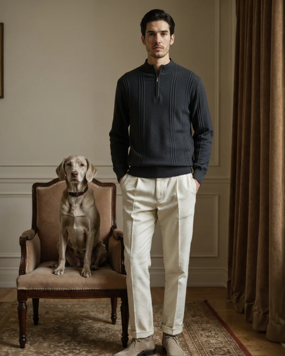 Cashmere Polo Sweater - Black