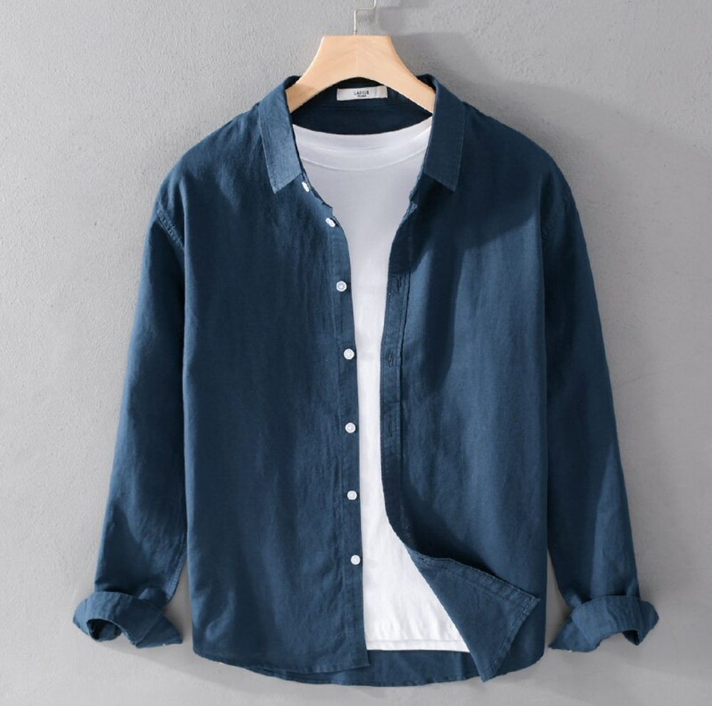 Harbor Linen Long-Sleeve Shirt/Deep Navy