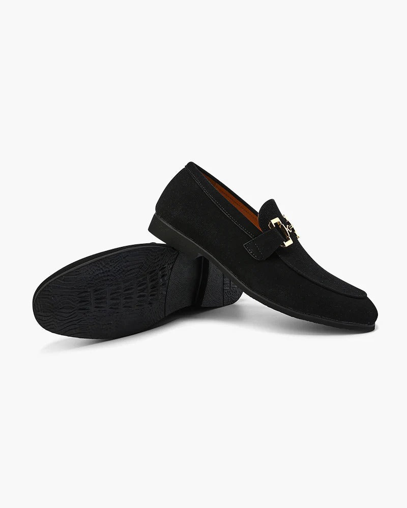 Suede Bit Loafers - Black