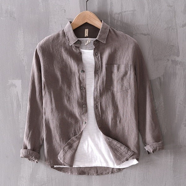 Harbor Linen Long-Sleeve Shirt - Light Brown