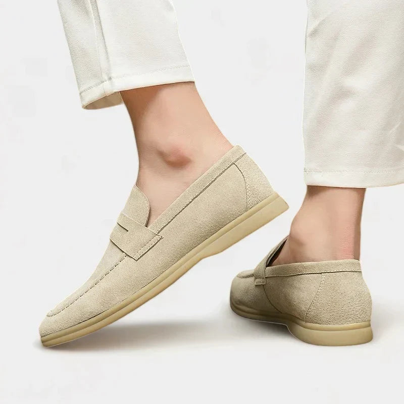 Old Money Suede Loafers - BEIGE