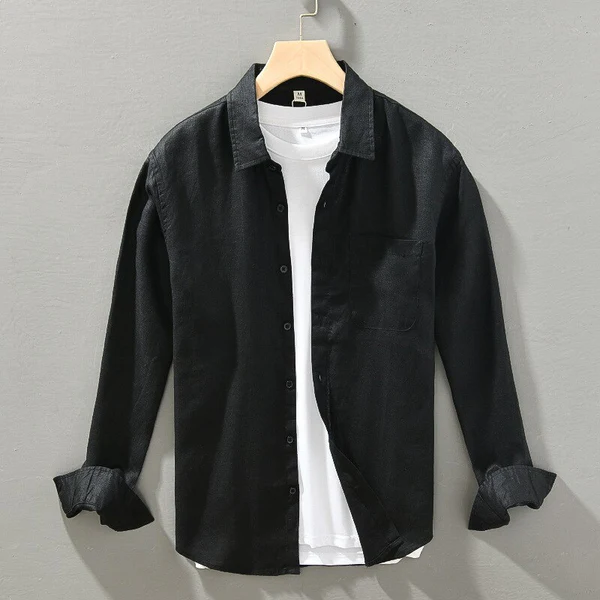 Harbor Linen Long-Sleeve Shirt - Black