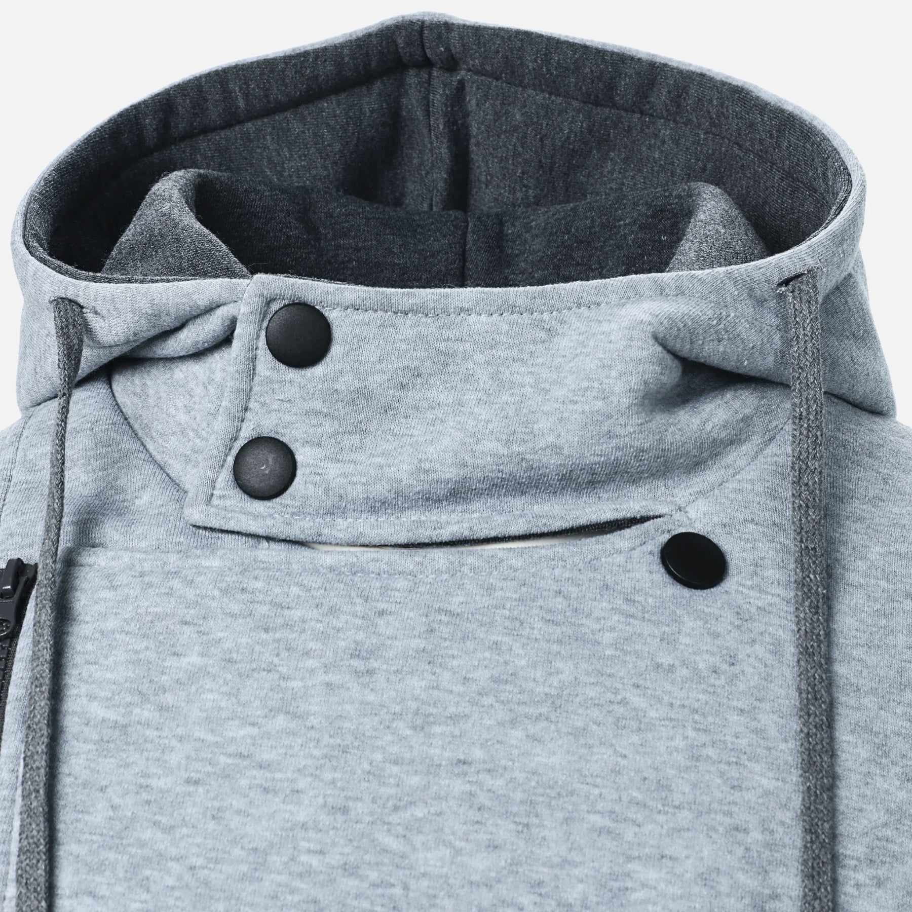 Riverton Asymmetric Zip Hoodie - Black