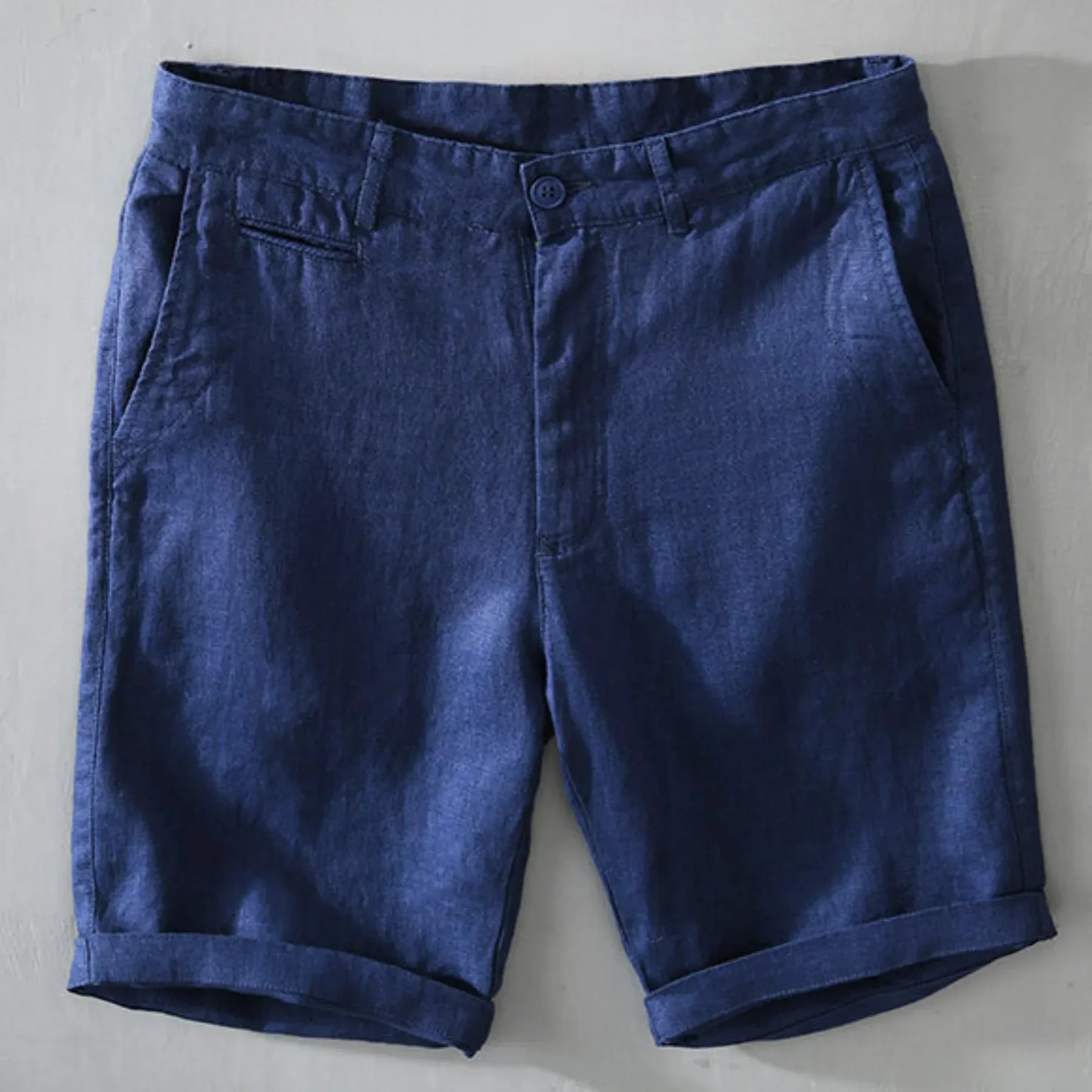 Seabrook Linen Tailored Shorts - Blue