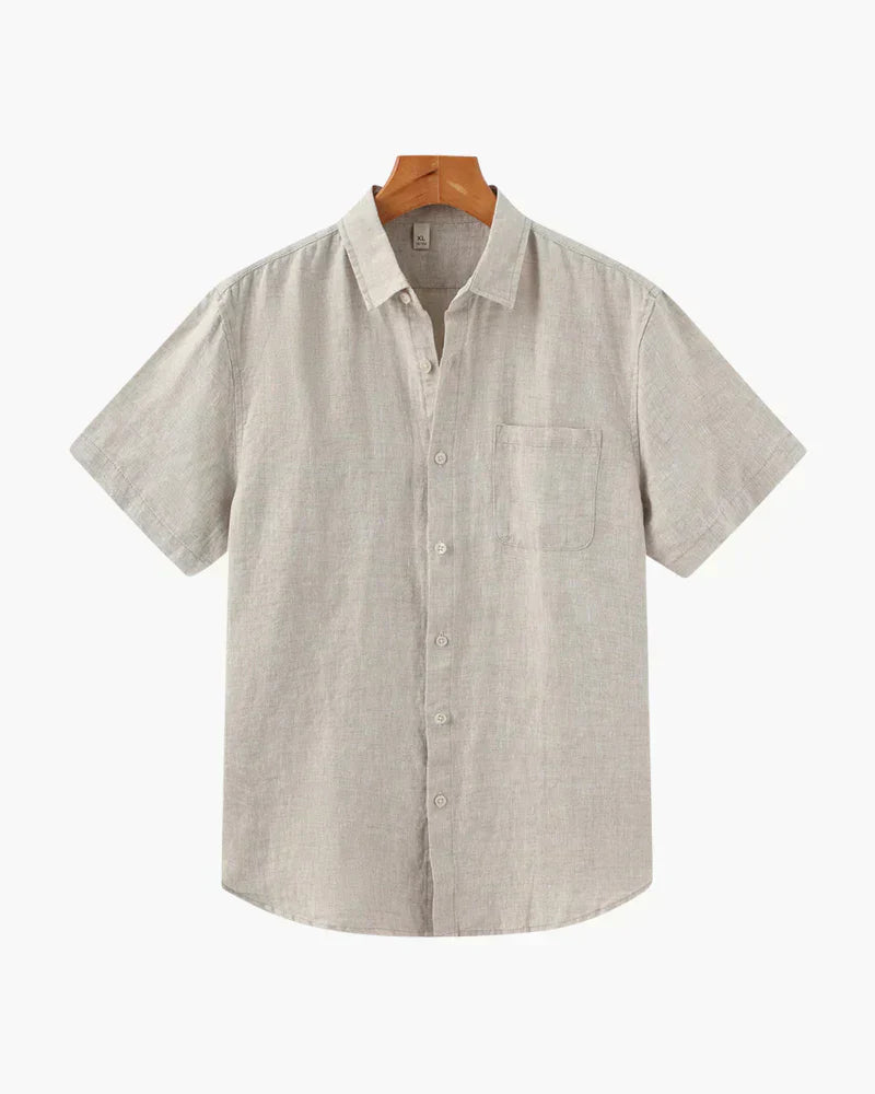 Breeze Linen Short Sleeve Shirt - Beige