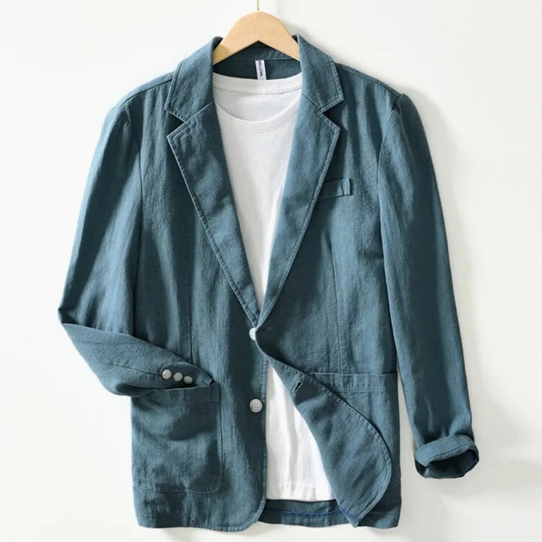 Westport Cotton-Linen Slim Blazer - Blue