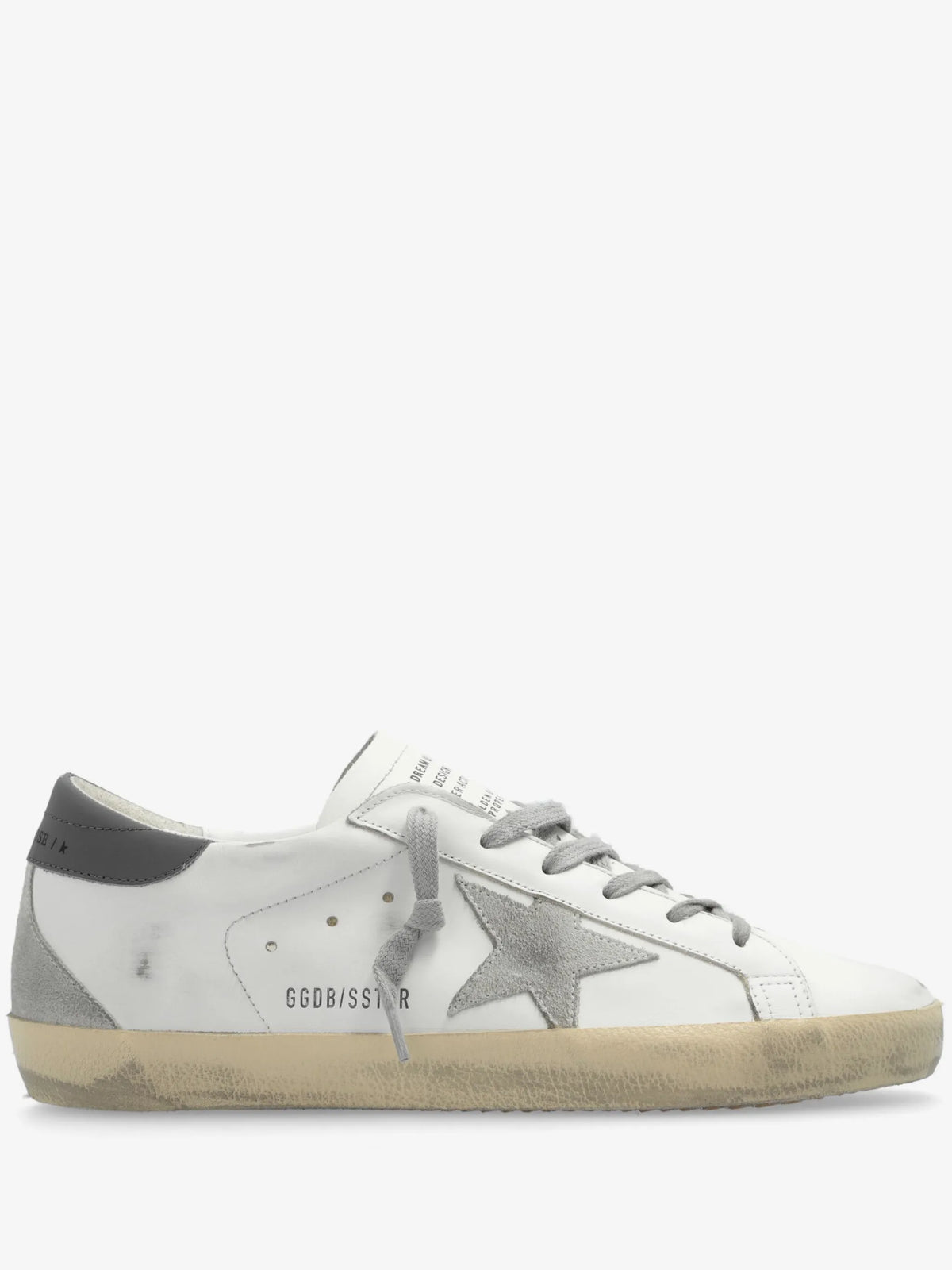 Super-Star Suede Sneakers - White/Gray - side profile product view