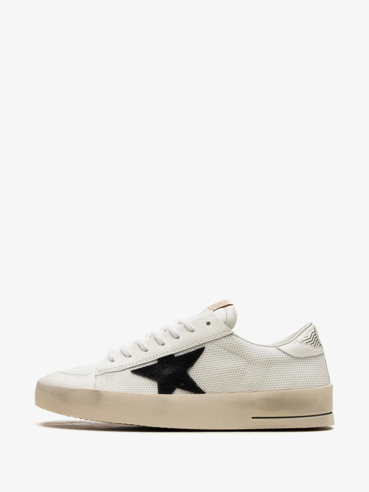 Stardan Suede Mesh Sneakers - White/Black - detail view