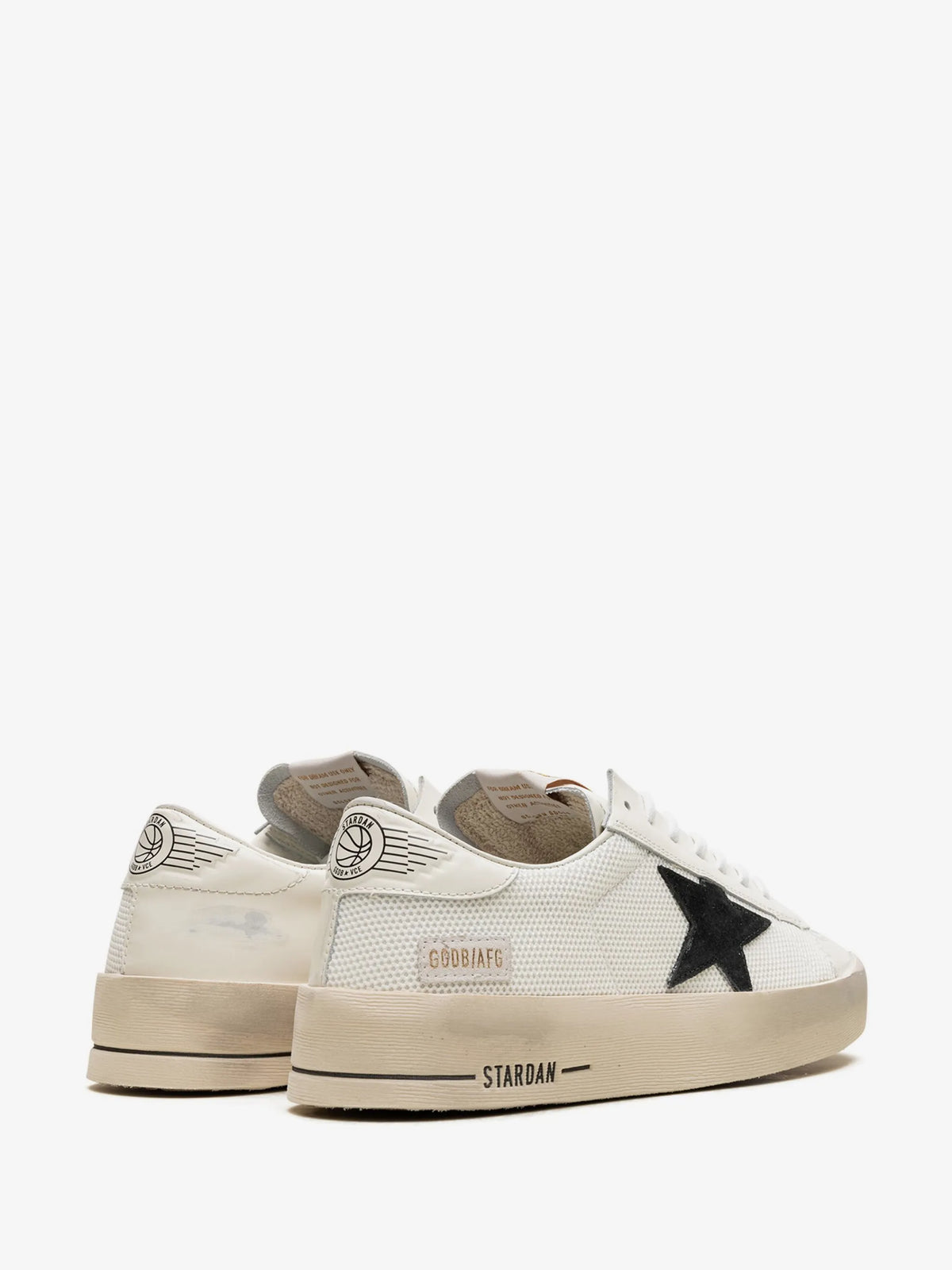 Stardan Suede Mesh Sneakers - White/Black - side view