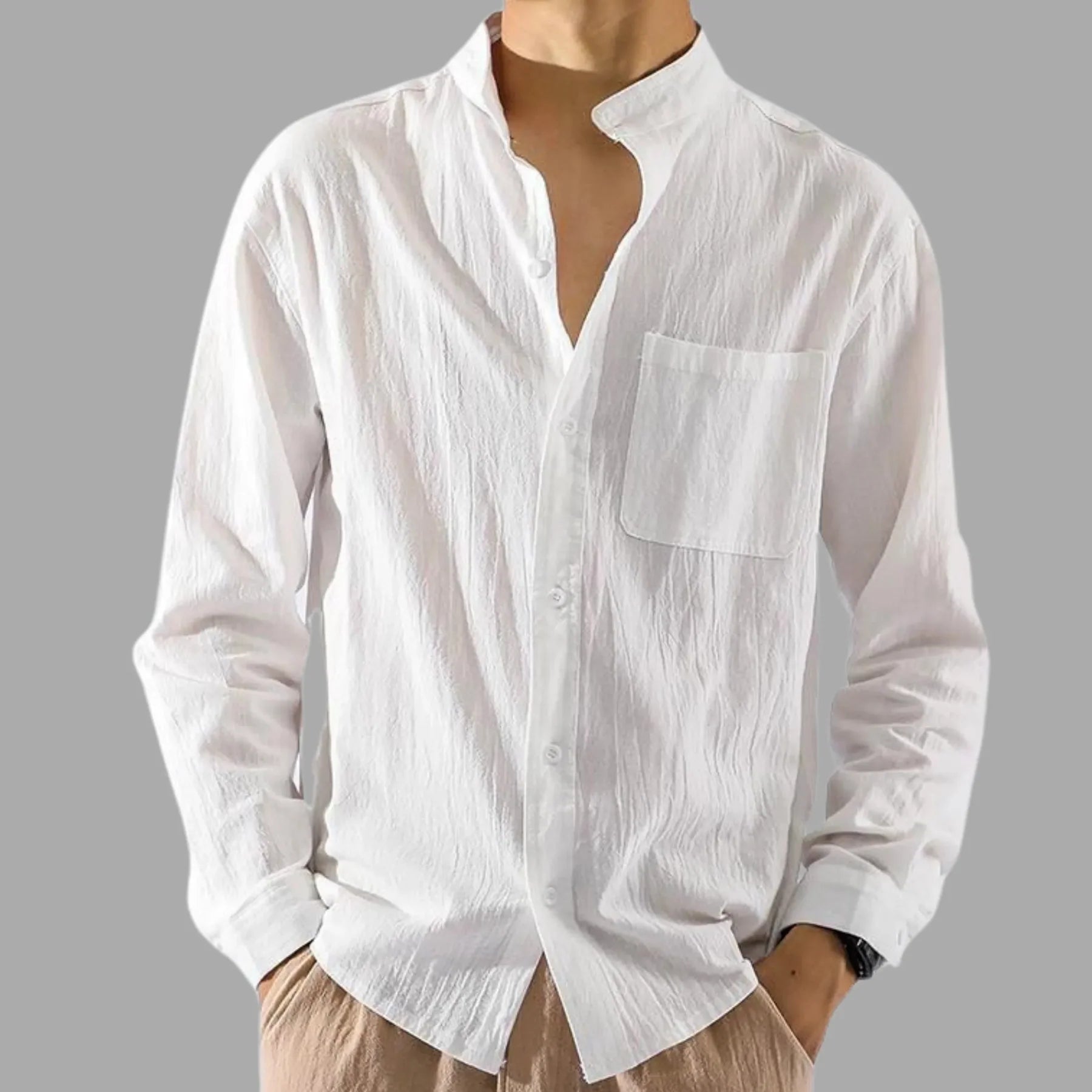 Driftwood Relaxed Linen Shirt - White