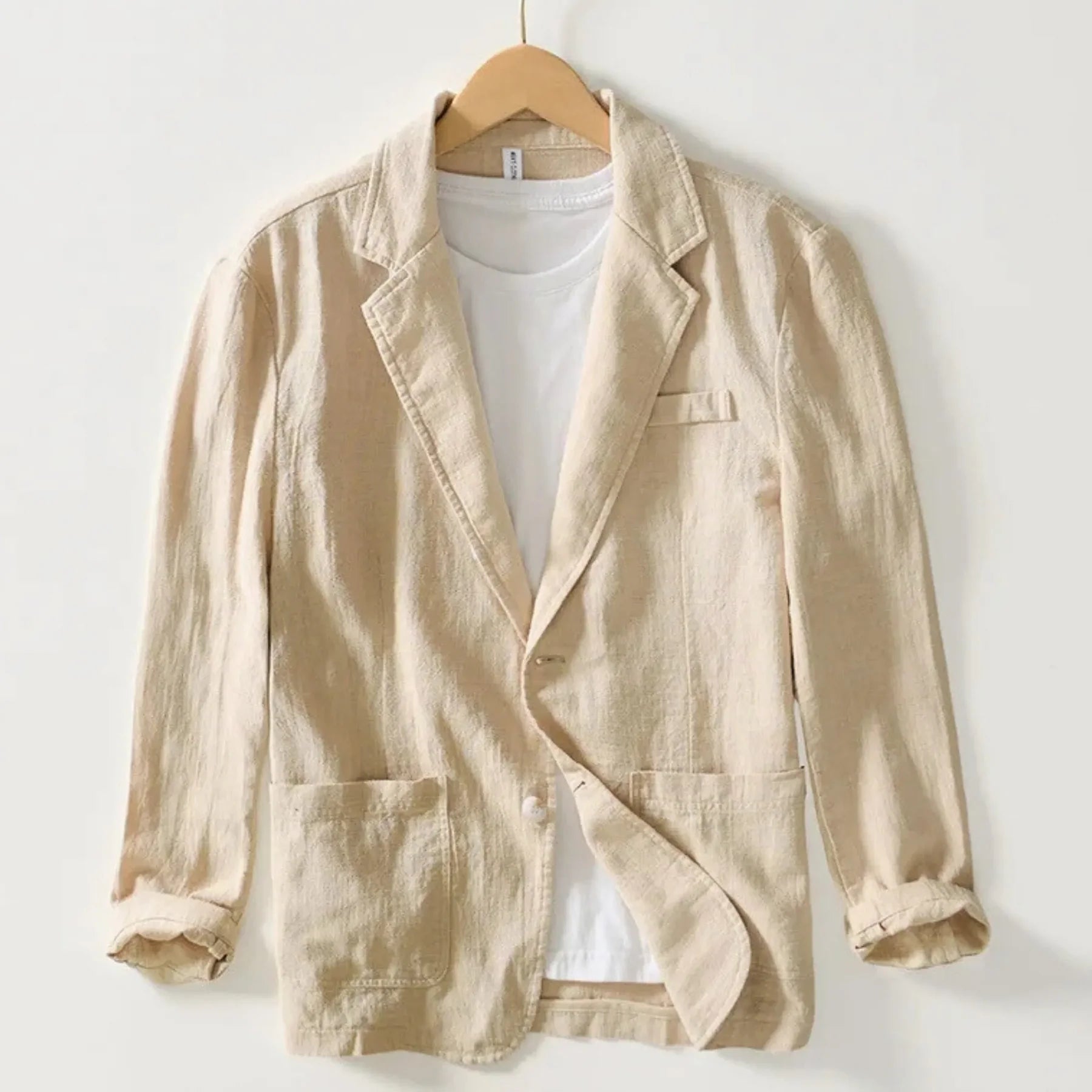 Westport Cotton-Linen Slim Blazer - Sand Beige