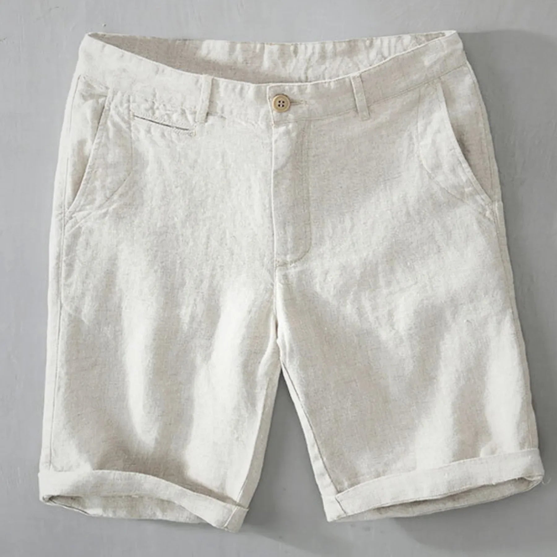 Seabrook Linen Tailored Shorts - Khaki