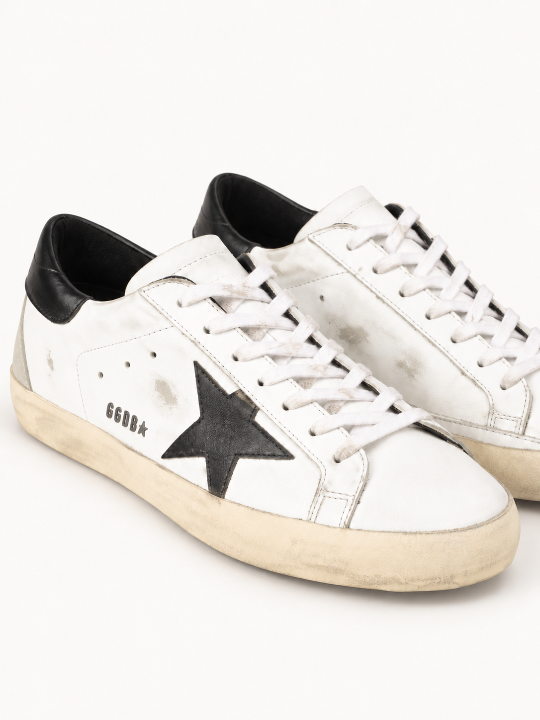 Super-Star Suede Sneakers - White/Black - rear product view