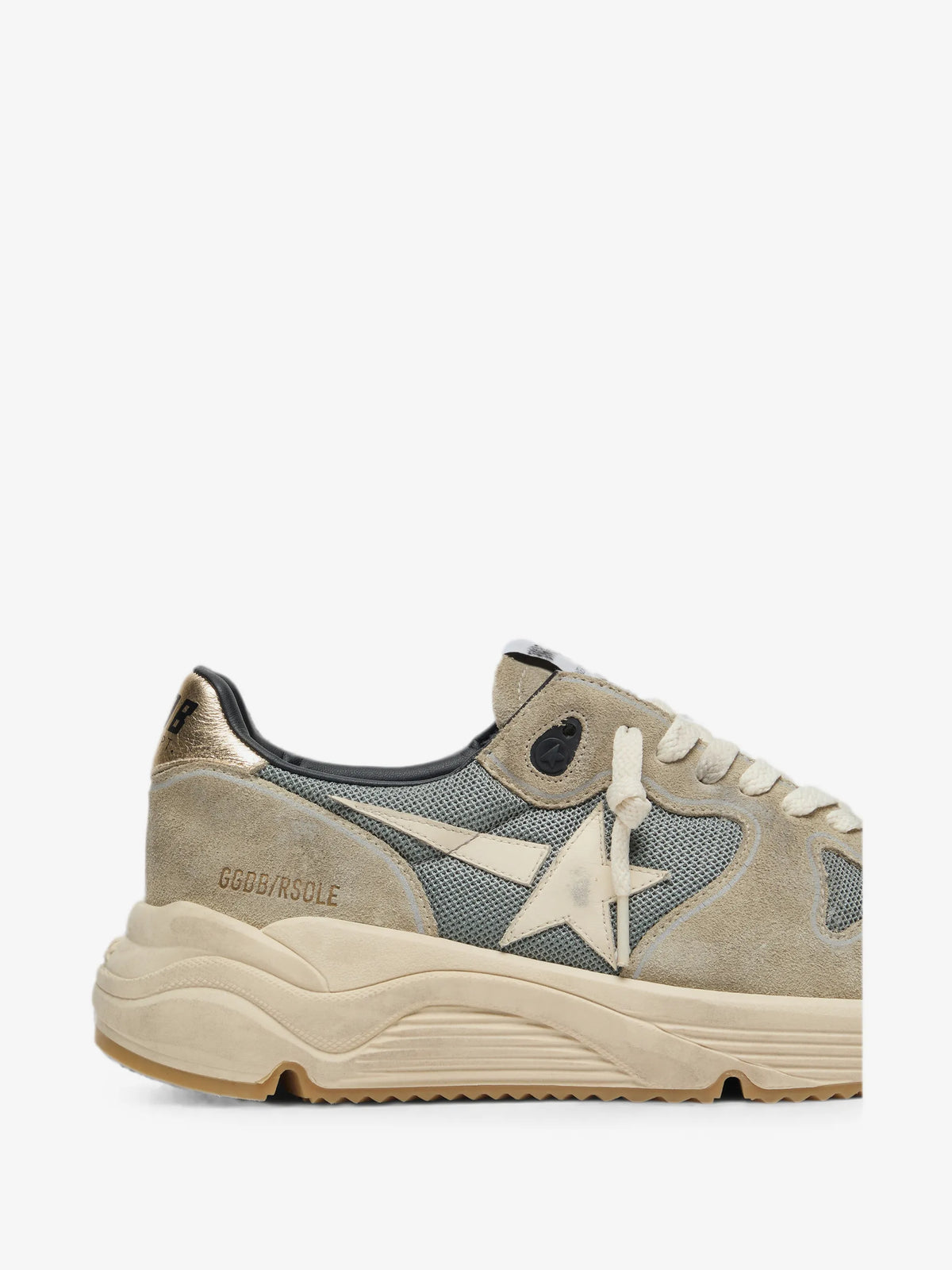 Running Sole Suede Sneakers - White/Gray - main view