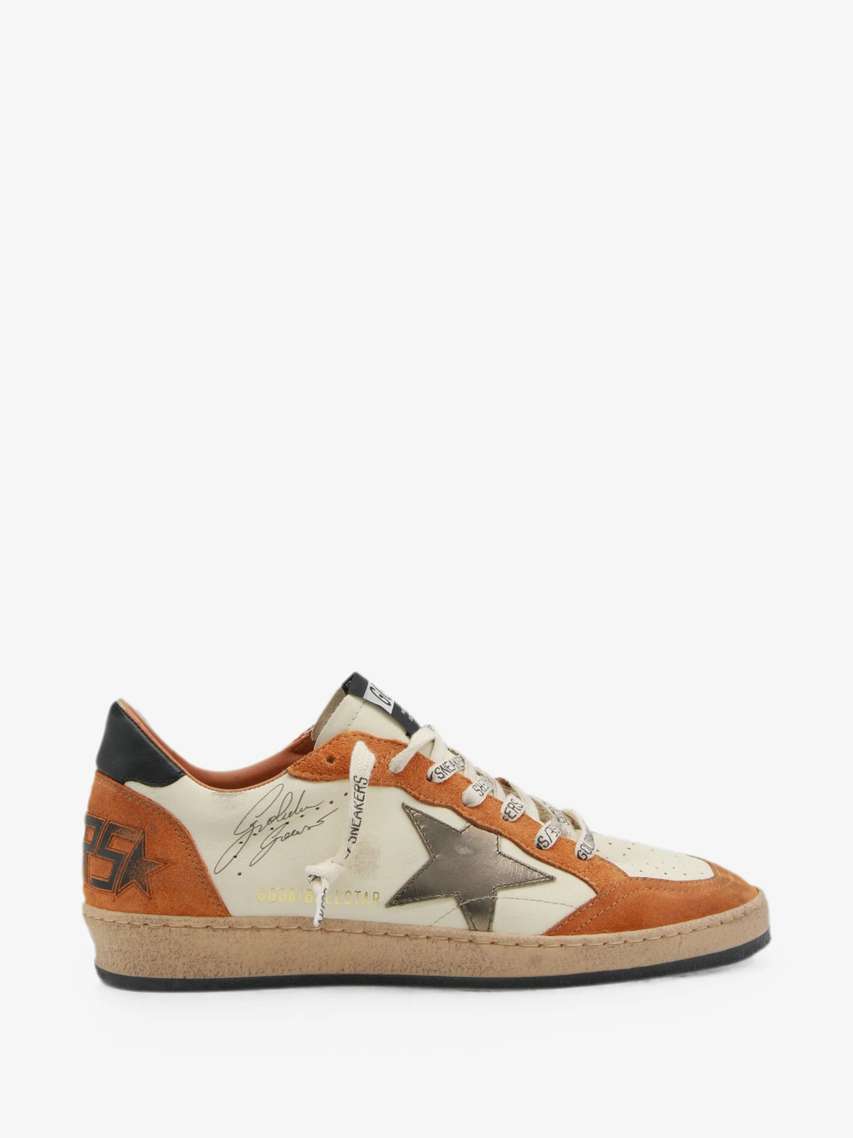 Ball Star Leather Distressed Sneakers - main view