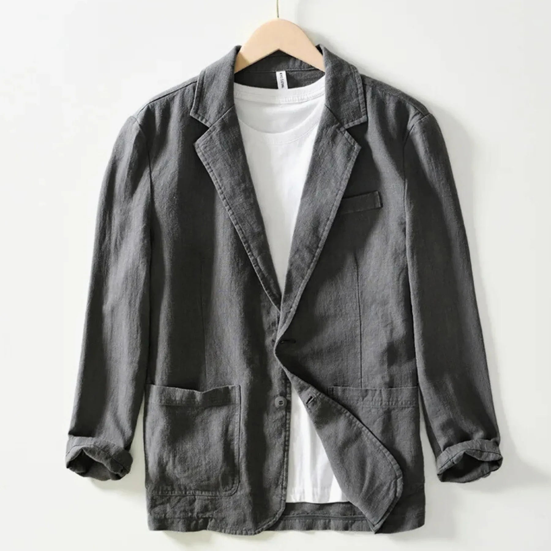 Westport Cotton-Linen Slim Blazer - Gray