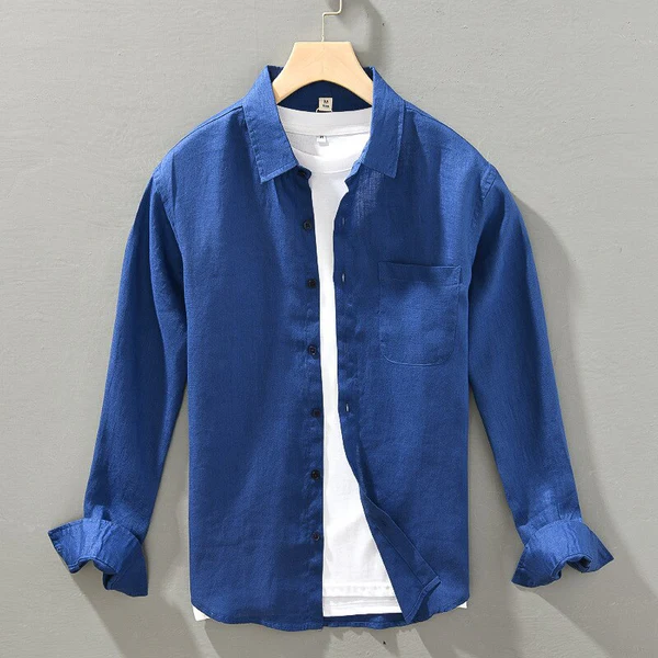 Harbor Linen Long-Sleeve Shirt - Royal Blue