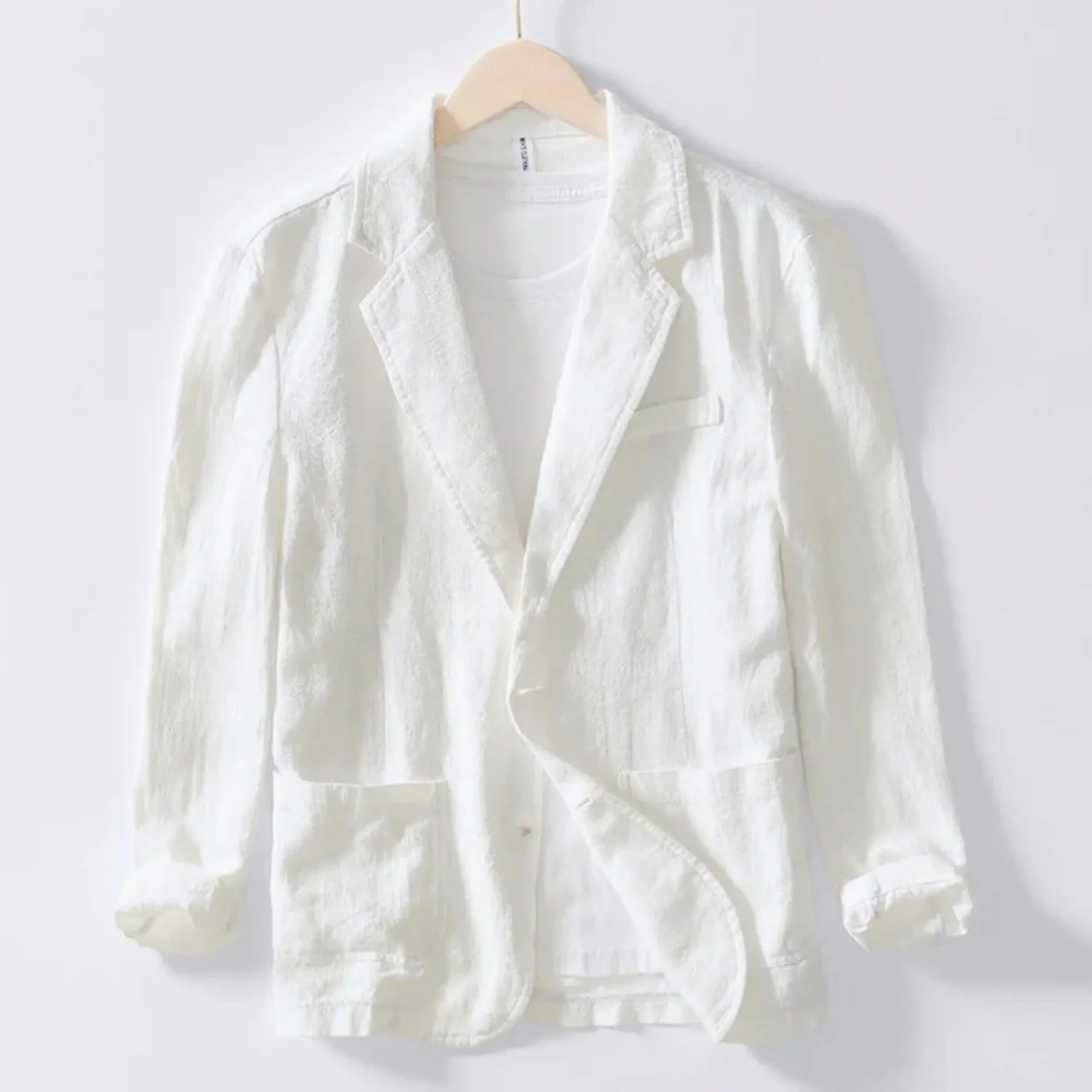 Westport Cotton-Linen Slim Blazer - White